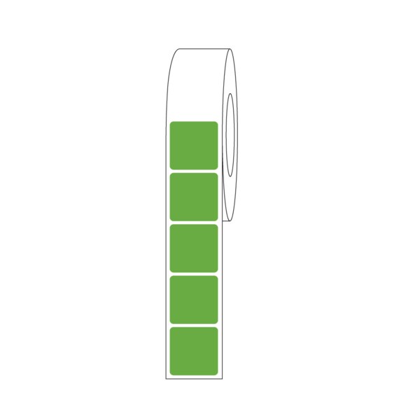 Xylene Resistant Slide Label, 7/8" x 7/8", 1 Across Green